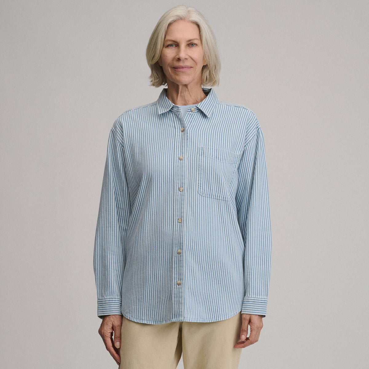 Eddie Bauer Women's Long-Sleeve Denim Boyfriend Overshirt