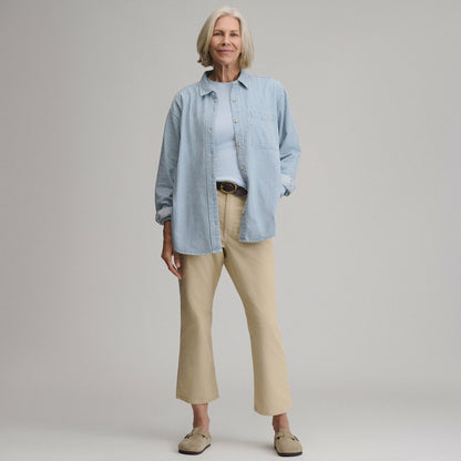 Eddie Bauer Women's Long-Sleeve Denim Boyfriend Overshirt
