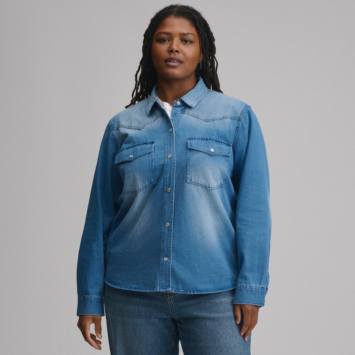 Eddie Bauer Women's Long-Sleeve Western Denim Shirt