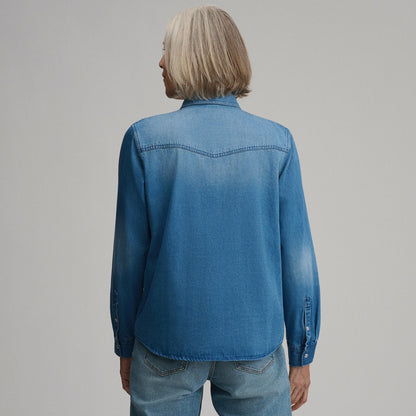 Eddie Bauer Women's Long-Sleeve Western Denim Shirt
