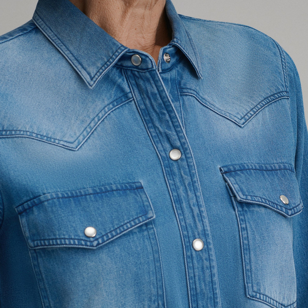 Eddie Bauer Women's Long-Sleeve Western Denim Shirt