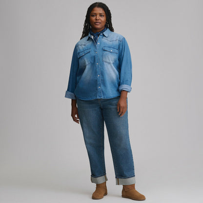 Eddie Bauer Women's Long-Sleeve Western Denim Shirt