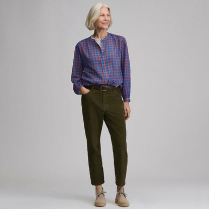 Eddie Bauer Women's Long-Sleeve Collarless Button-Down Shirt