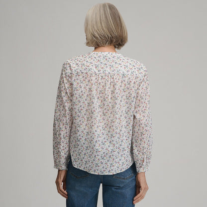 Eddie Bauer Women's Long-Sleeve Collarless Button-Down Shirt