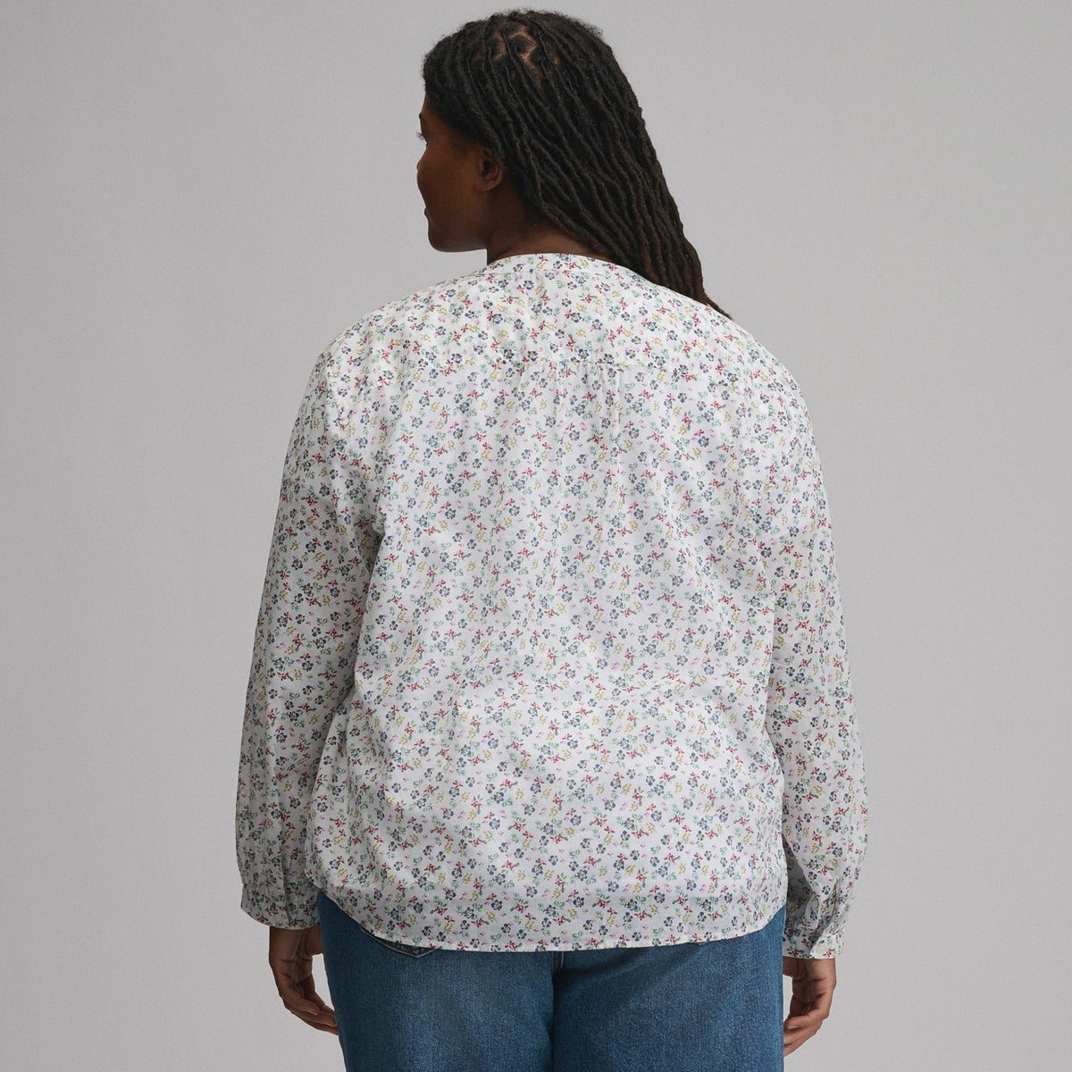 Eddie Bauer Women's Long-Sleeve Collarless Button-Down Shirt
