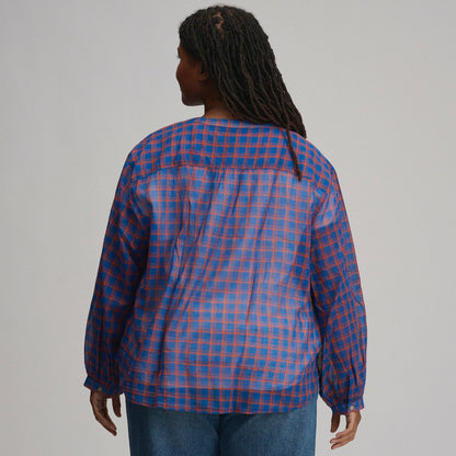 Eddie Bauer Women's Long-Sleeve Collarless Button-Down Shirt
