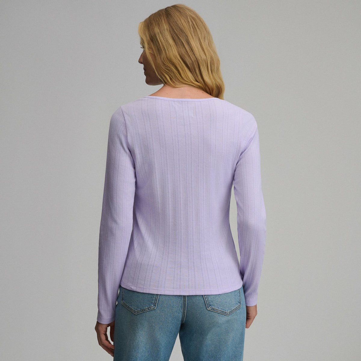 Eddie Bauer Women's Long-Sleeve Pointelle Button Front Top