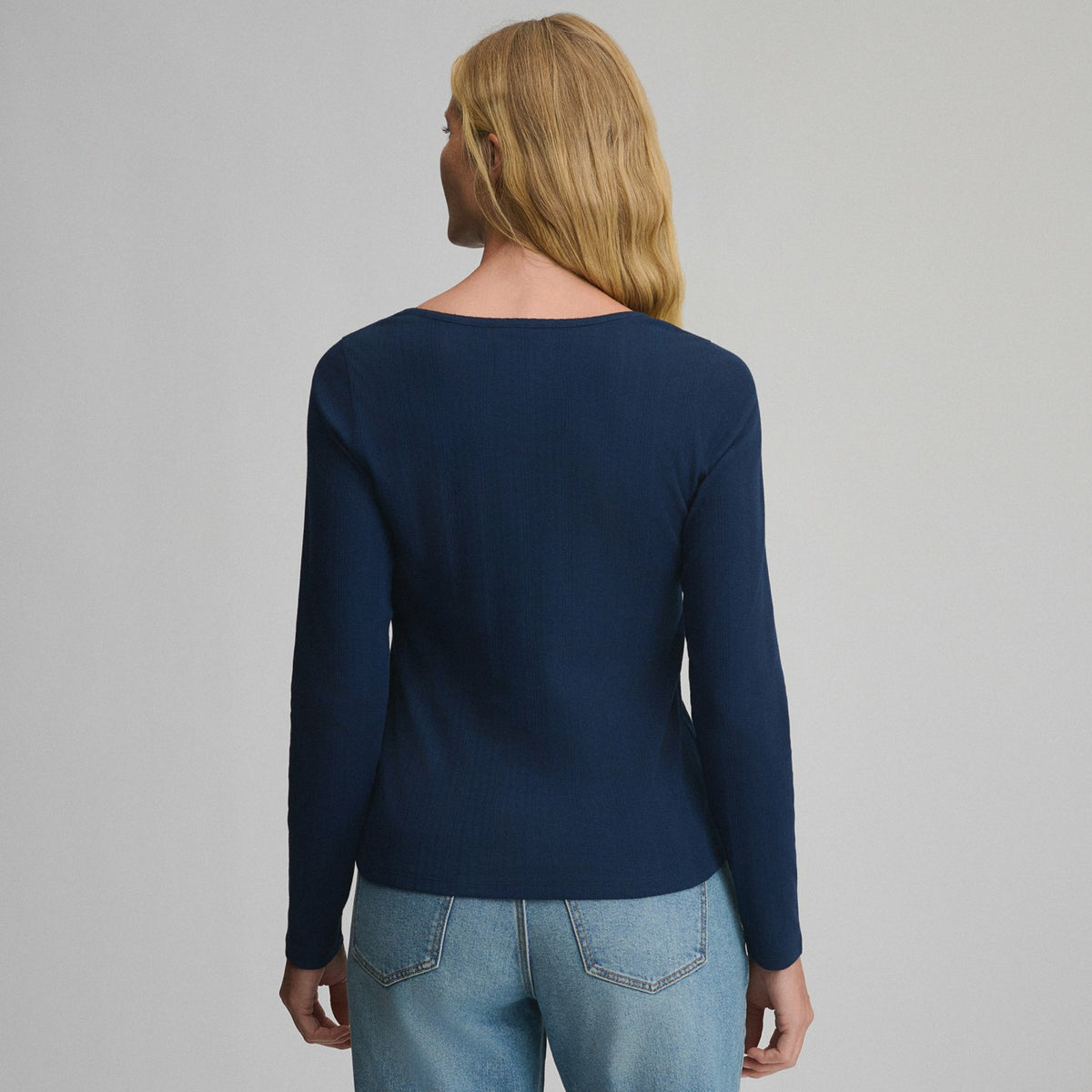 Eddie Bauer Women's Long-Sleeve Pointelle Button Front Top