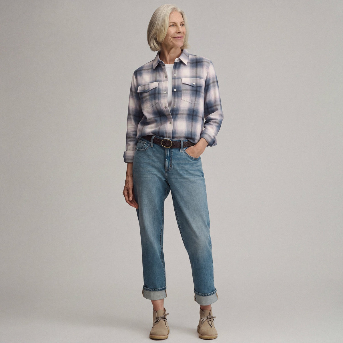 Eddie Bauer Women's Long-Sleeve Western Button-Down Shirt