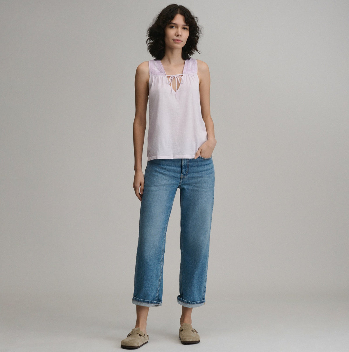 Eddie Bauer Women's Sunwashed Cotton Tie Front T