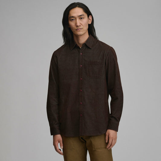 Eddie Bauer Men's Long-Sleeve Fine Wale Corduroy Shirt - Solid