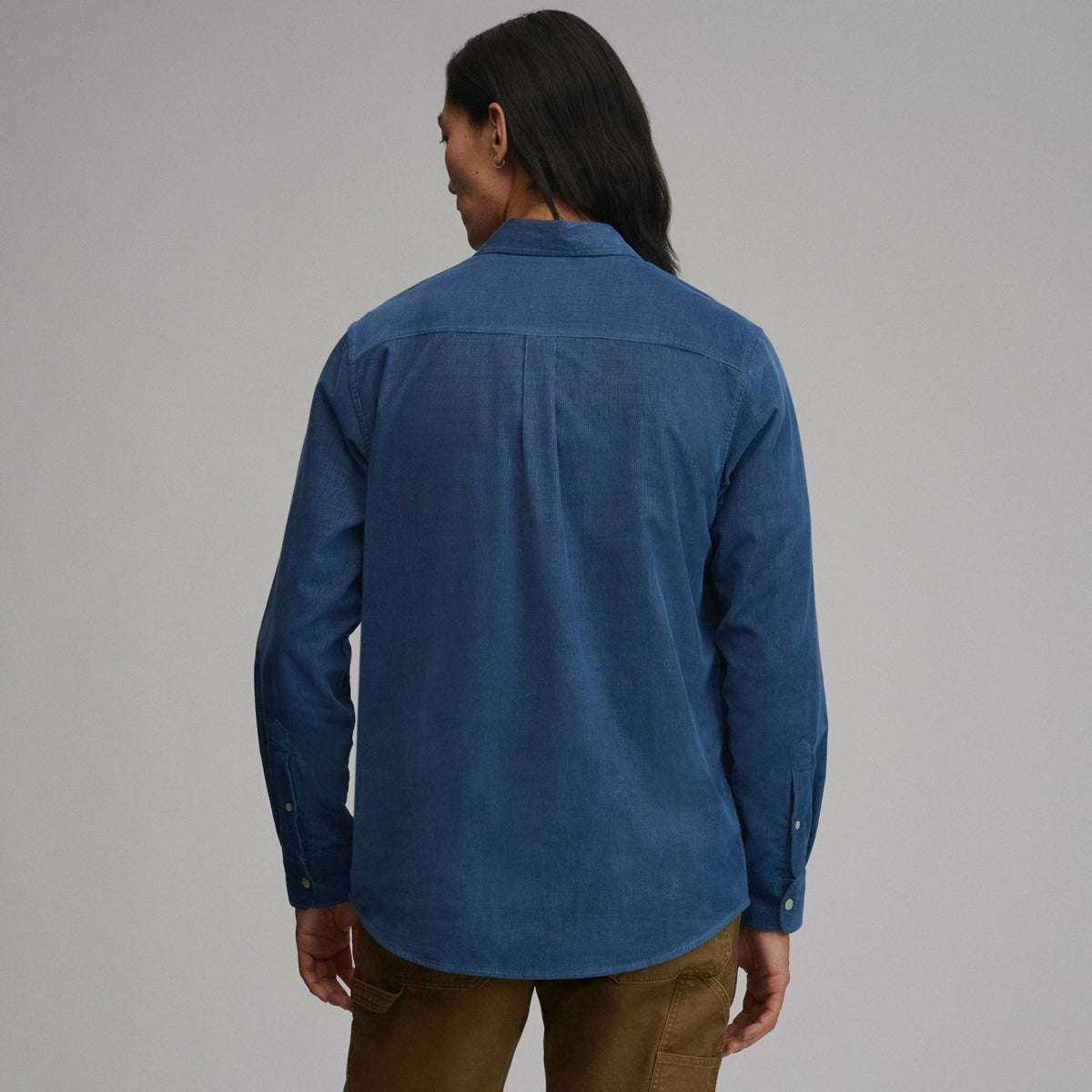 Eddie Bauer Men's Long-Sleeve Fine Wale Corduroy Shirt - Solid