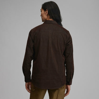Eddie Bauer Men's Long-Sleeve Fine Wale Corduroy Shirt - Solid