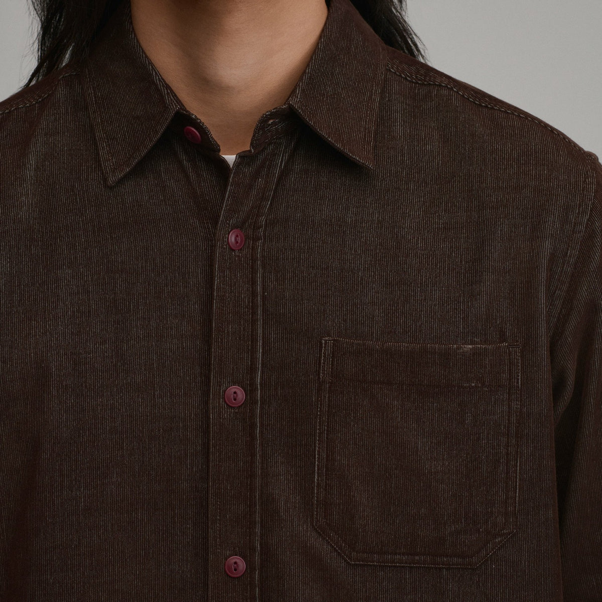 Eddie Bauer Men's Long-Sleeve Fine Wale Corduroy Shirt - Solid