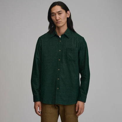 Eddie Bauer Men's Long-Sleeve Fine Wale Corduroy Shirt - Solid