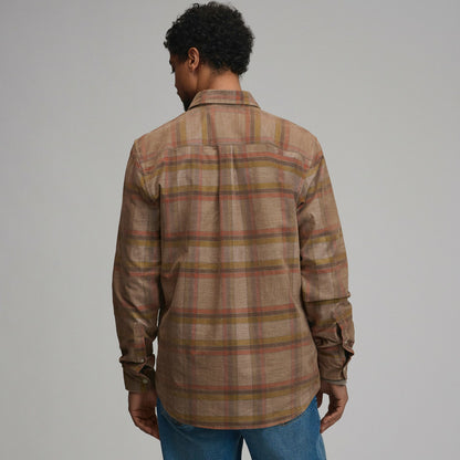 Eddie Bauer Men's Long-Sleeve Fine Wale Corduroy Shirt - Plaid