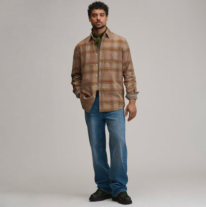 Eddie Bauer Men's Long-Sleeve Fine Wale Corduroy Shirt - Plaid