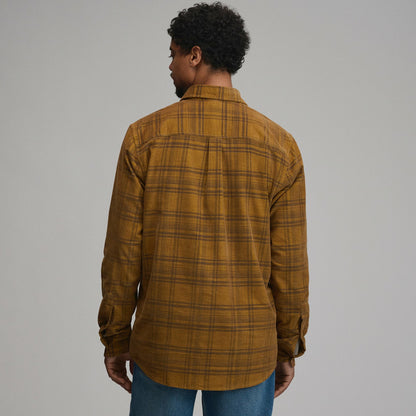 Eddie Bauer Men's Long-Sleeve Fine Wale Corduroy Shirt - Plaid