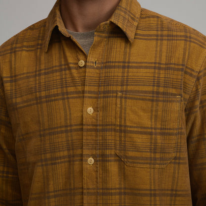 Eddie Bauer Men's Long-Sleeve Fine Wale Corduroy Shirt - Plaid