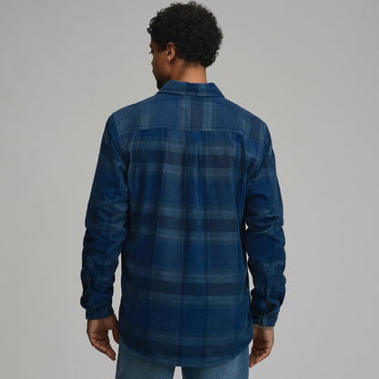 Eddie Bauer Men's Long-Sleeve Fine Wale Corduroy Shirt - Plaid