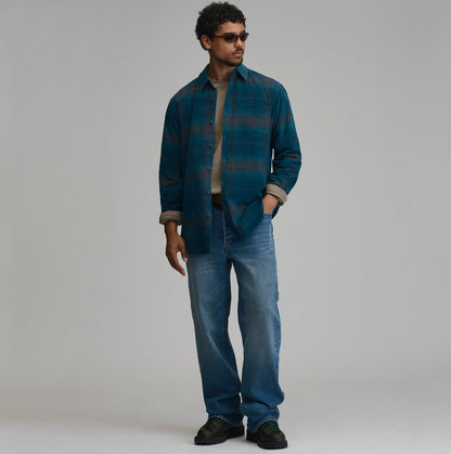 Eddie Bauer Men's Long-Sleeve Fine Wale Corduroy Shirt - Plaid