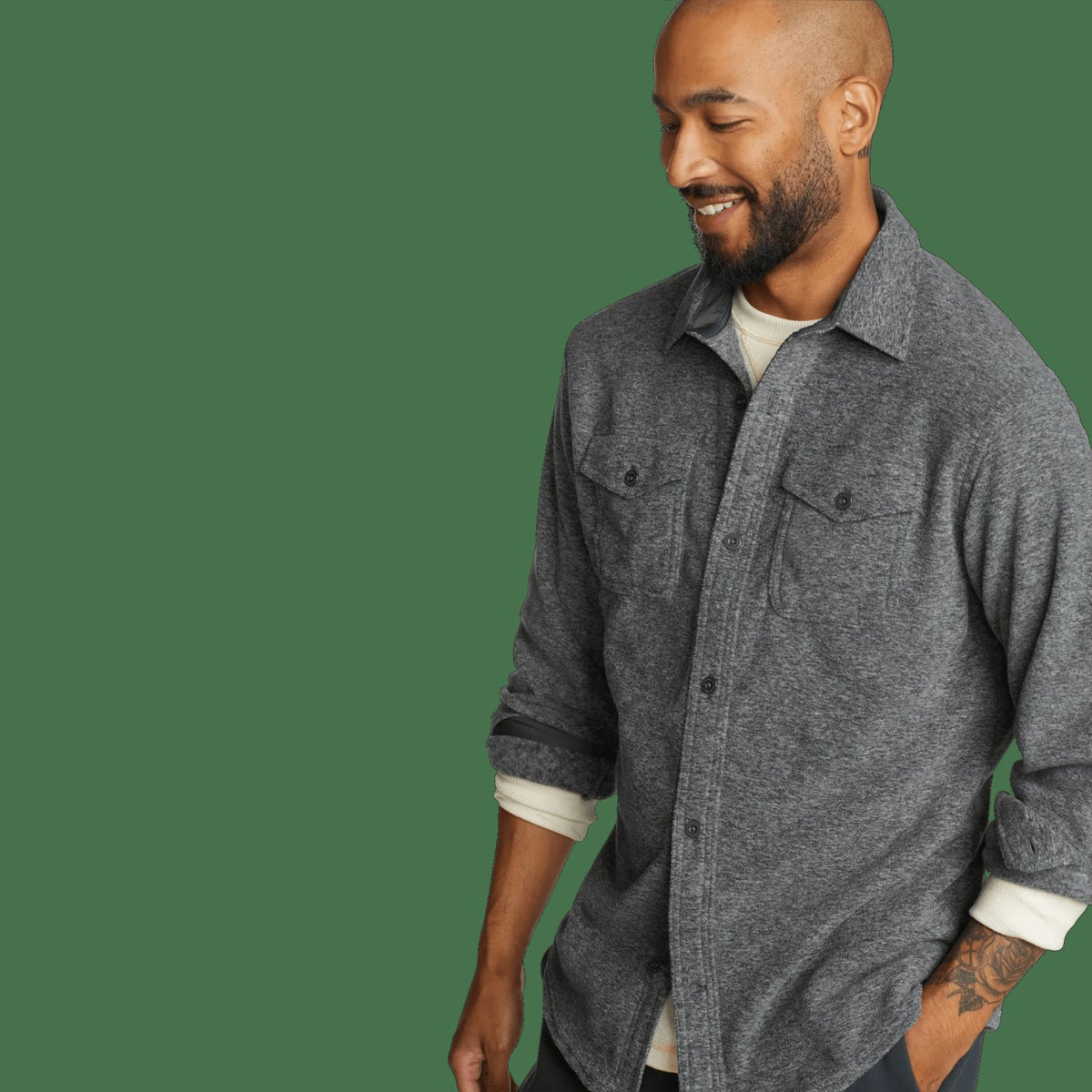 Eddie Bauer Men's LS Chutes Microfleece Shirt