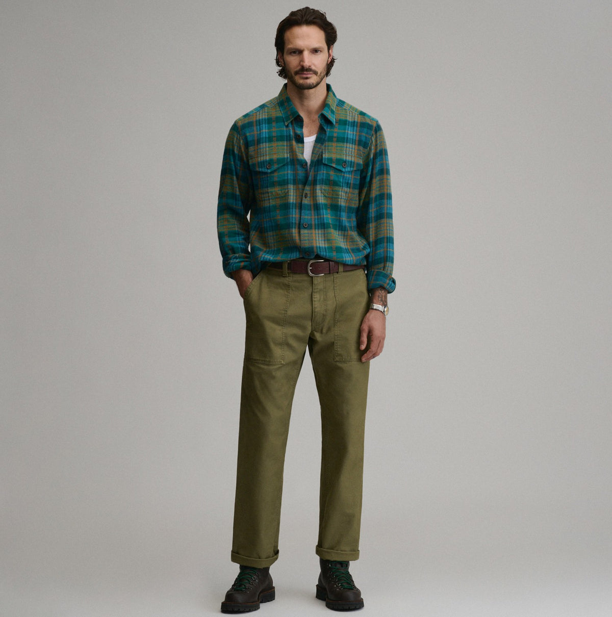Eddie Bauer Men's Long-Sleeve Eddie's Cabin Shirt - Jacquard Plaid