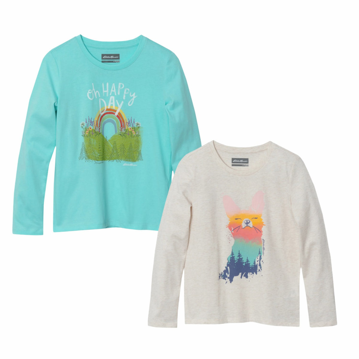Eddie Bauer Kids Girls Graphic Long-Sleeve T-Shirt - 2 Pack