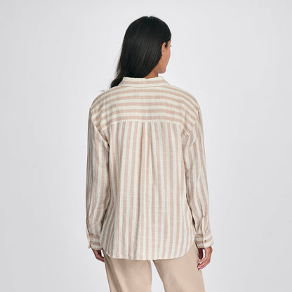 Eddie Bauer Women's Woven Stripe Cotton LS Slub