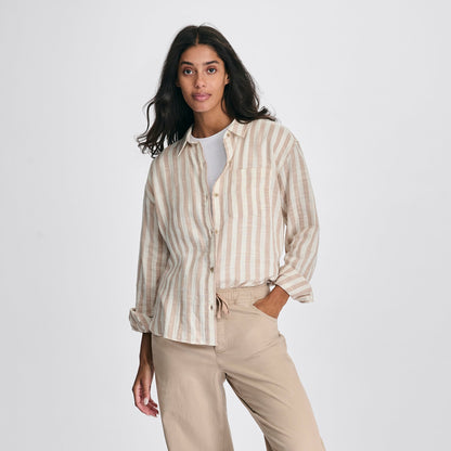 Eddie Bauer Women's Woven Stripe Cotton LS Slub
