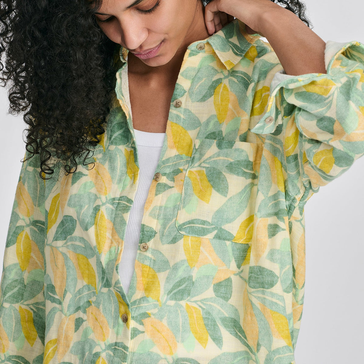 Eddie Bauer Women's Woven Printed Cotton LS Slub