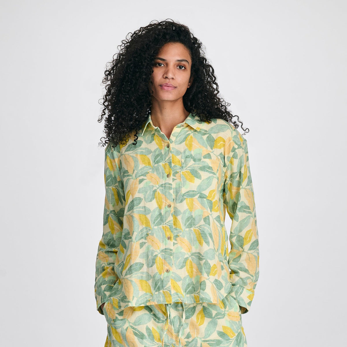 Eddie Bauer Women's Woven Printed Cotton LS Slub
