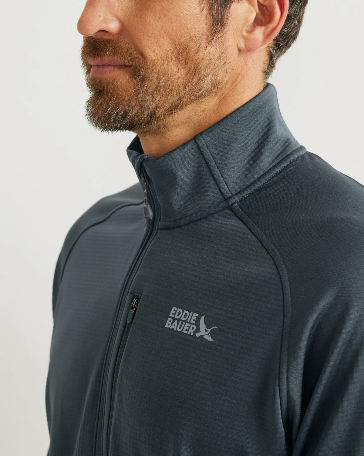Eddie Bauer Men's LS High Route Grid Hz Mock